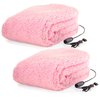Stalwart Heated Blanket 2-Pack - USB-Powered Throw Blankets for Winter Car Accessories by Pink 75-BPSH-2010